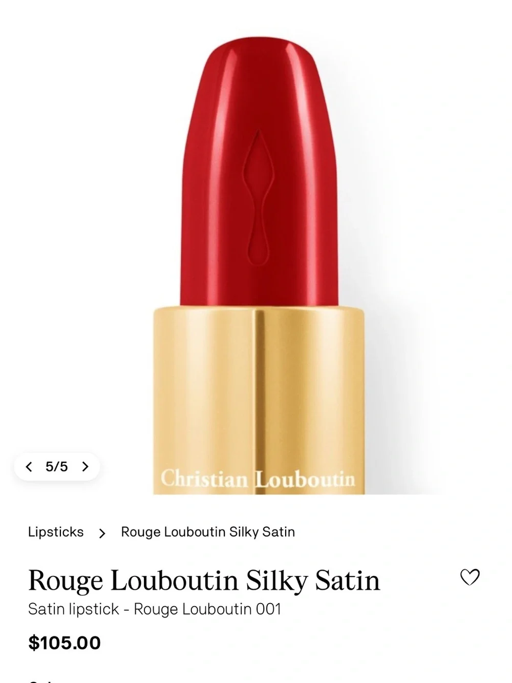 Christian Louboutin  Silky Satin Satin lipstick - Rouge Louboutin 001